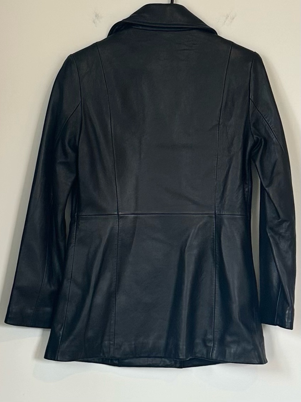 Vintage Marc New York Andrew Marc Black Leather Double-Breasted Coat - Size: XS - Picture 8 of 9